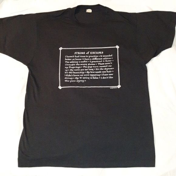 Vintage 1986 String Musician Excuses Shirt XL - Picture 1 of 5